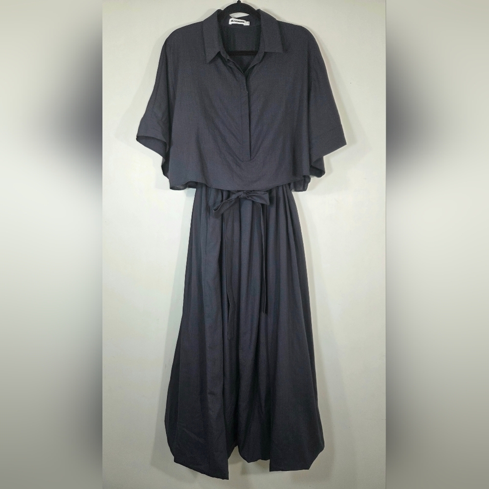 NEW JIL SANDER MINIMALIST WOOL AND SILK DRESS.